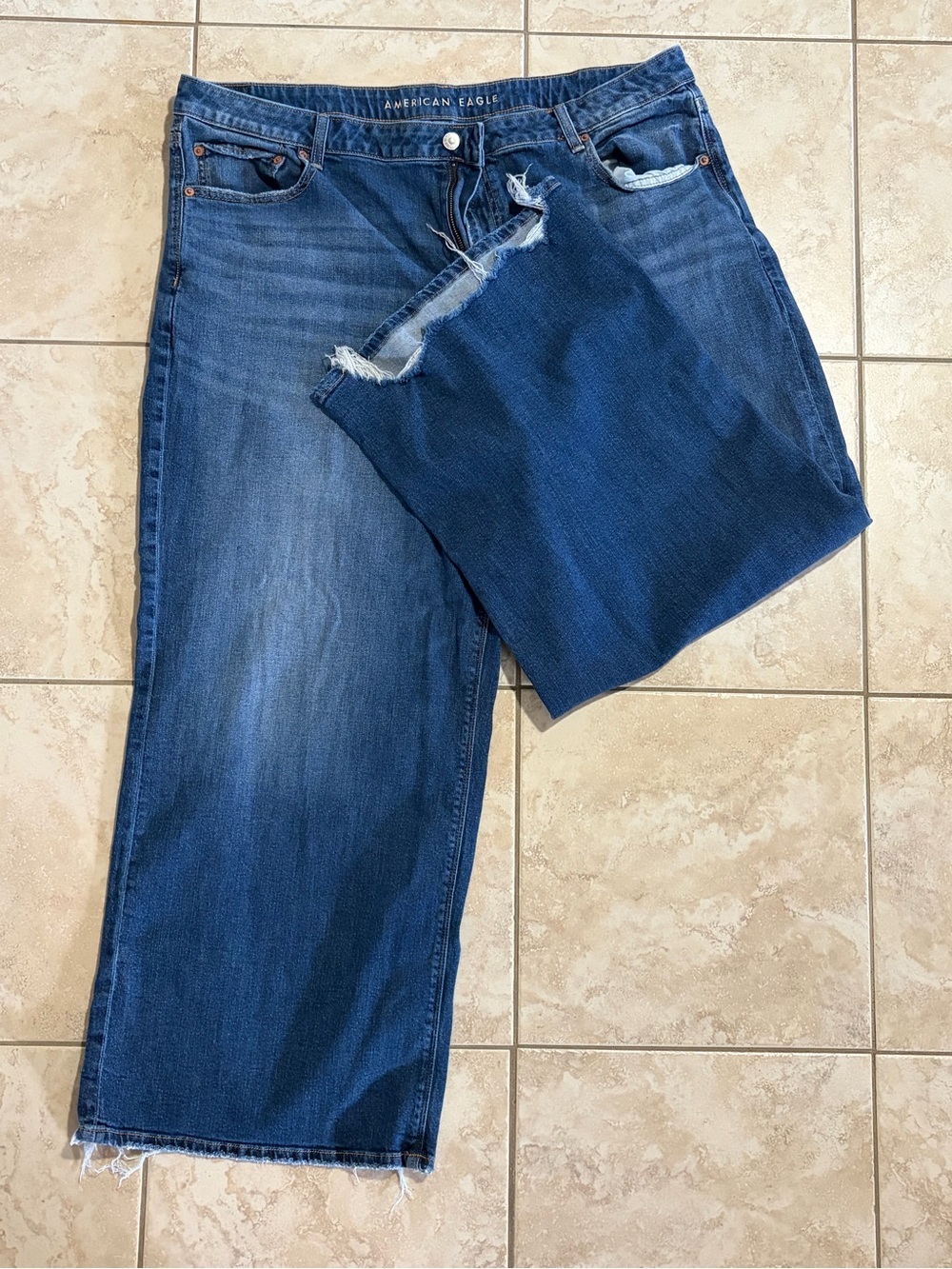 American Eagle Outfitters Dark Blue Straight-Leg Jeans